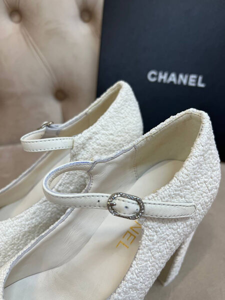 Туфли Chanel женский твид белый 192663-6