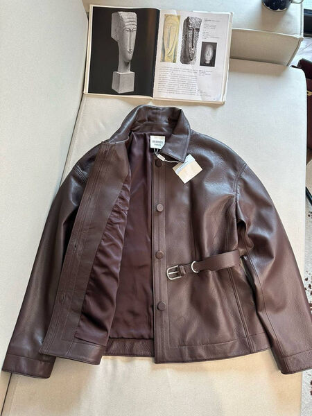 Куртка Hermès женский кожа бордовый 183157-9