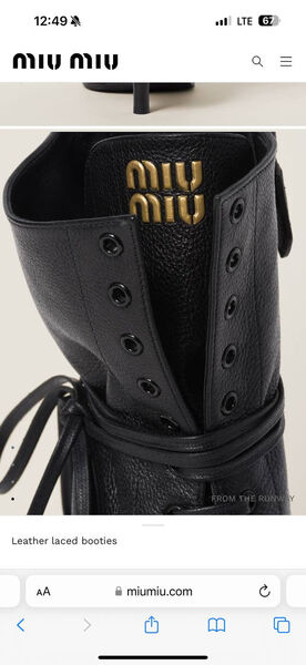 Ботильоны Miu Miu женский кожа черный 159865-2
