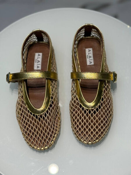 Балетки Alaïa женский кожа бронзовый 189487-2
