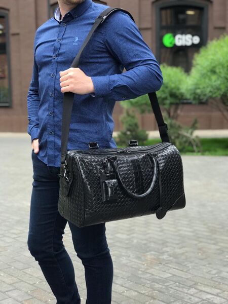 Дорожная сумка Bottega Veneta мужской кожа черный 19105-2