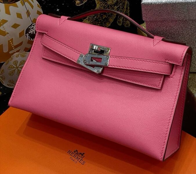 Сумка Hermèskelly 20 Pochette женский кожа оранжевый 138893