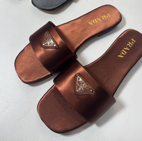 Шлепки Prada женский сатин 149546