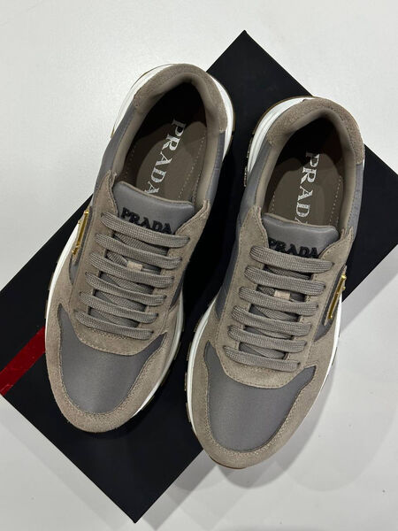 Мужские кроссовки Prada мужской текстиль графитовый 185046-2