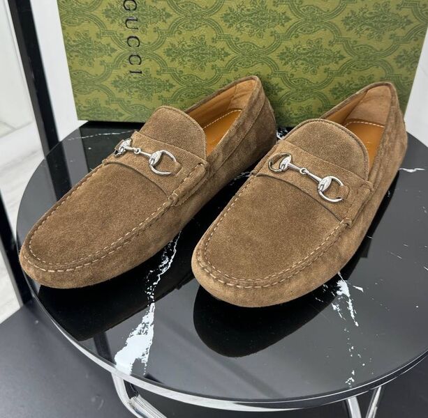 Мужские мокасины Gucci мужской замша 195817