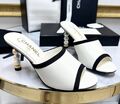 Шлепки Chanel женский кожа белый 192151-1