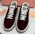 Кеды Miu Miu женский замша бордовый 146002-1