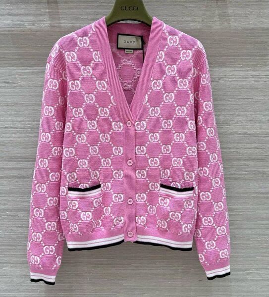 Кардиган Gucci женский вязаная ткань розовый 173788