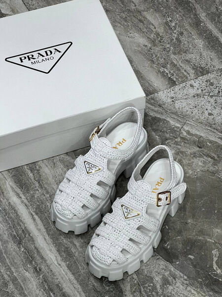 Сандалии Prada женский кожа белый 116694-2