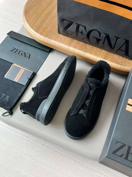 Мужские кеды Zegna мужской замша черный 170255-3