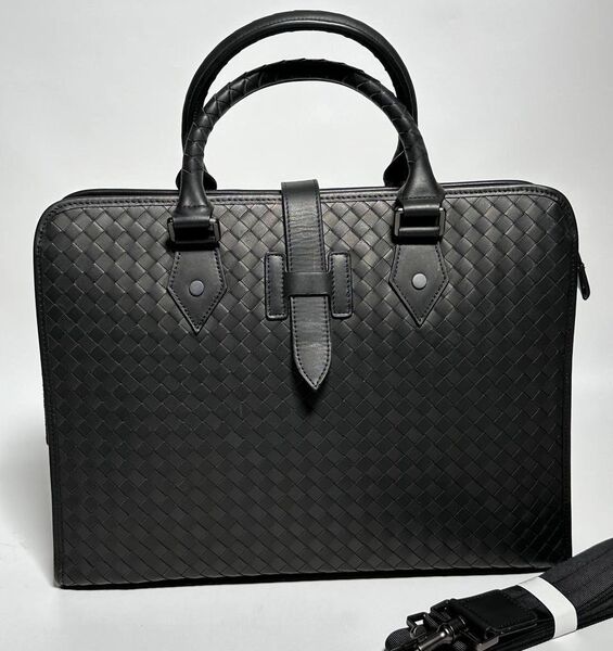 Мужской портфель Bottega Veneta мужской кожа черный 132084