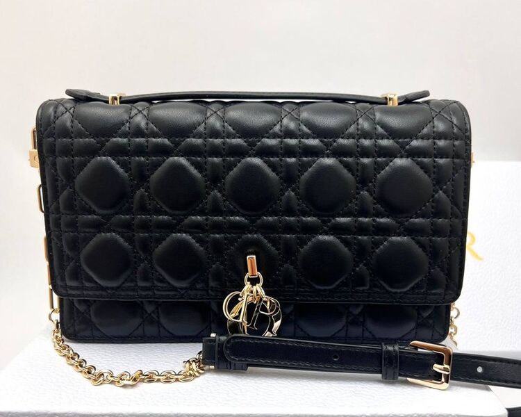 Сумка Christian Dior Handle женский кожа черный 152978