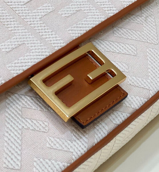 Сумка Fendi Baguette женский текстиль бежевый 142095-8