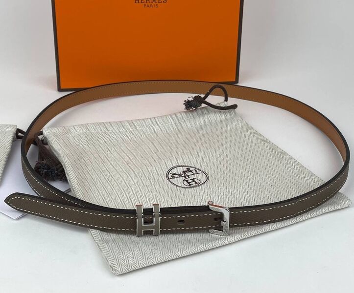 Женский ремень Hermès женский кожа графитовый 119676