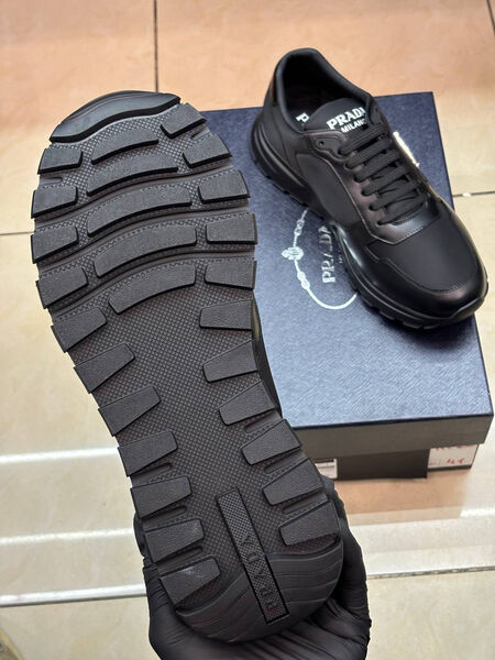 Мужские кроссовки Prada мужской кожа черный 169514-5
