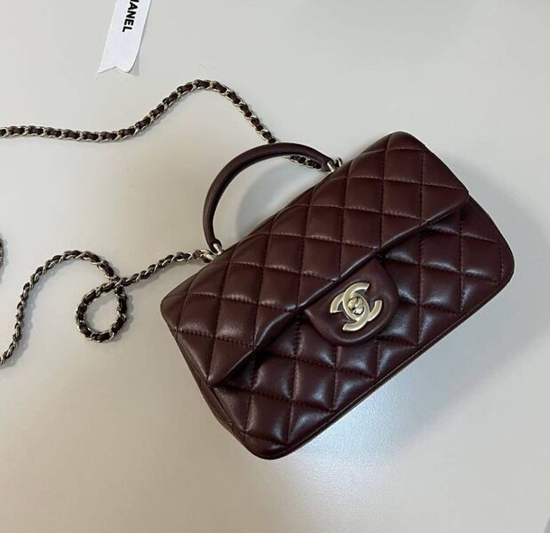 Сумка Chanel Premium женский кожа бордовый 199356