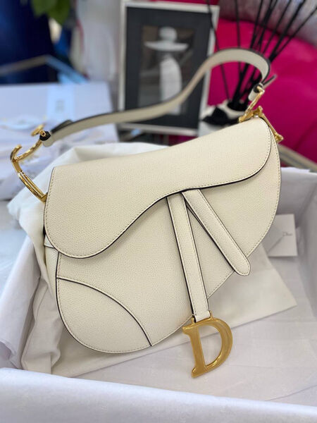 Сумка Dior Saddle женский кожа белый 74381-5