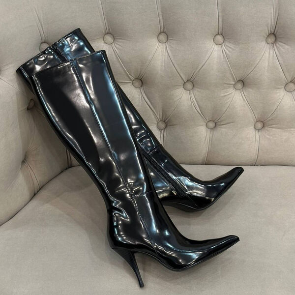Сапоги Saint Laurent женский кожа черный 130224-2