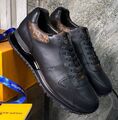 Мужские кроссовки Louis Vuitton мужской кожа черный 140499-1