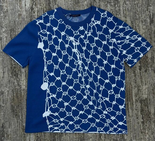 Мужская футболка Louis Vuitton мужской синий 153406