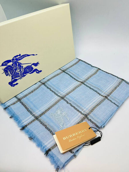 Палантин Burberry женский кашемир бирюзовый 198522