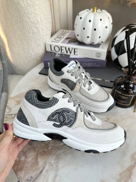 Кроссовки Chanel женский текстиль графитовый 98249-6