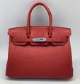 Сумка Hermès Birkin 30 ручная работа женский кожа бордовый 75346-1