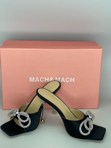 Босоножки Mach&Mach женский сатин черный 12547-3
