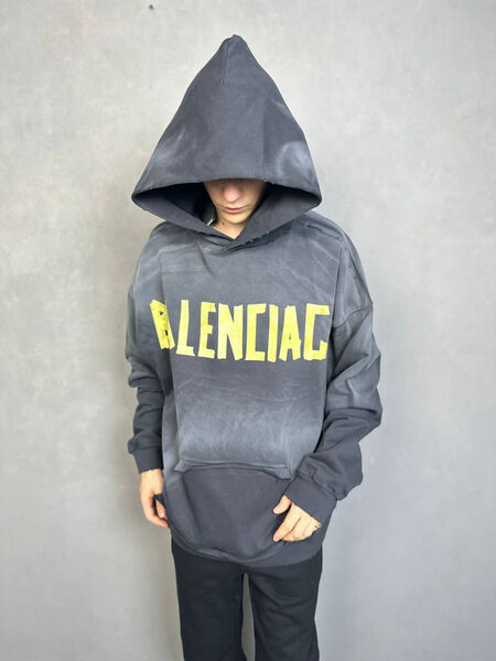 Мужское худи Balenciaga мужской графитовый 132172-3
