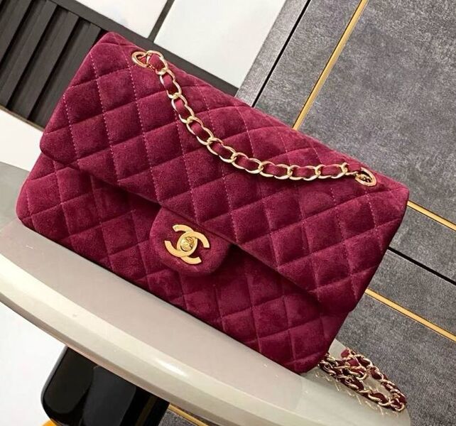Сумка Chanel женский замша бордовый 179252