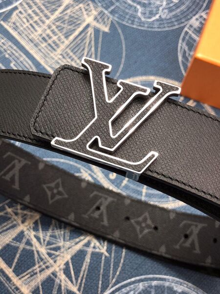 Мужской ремень Louis Vuitton мужской кожа черный 52930-4