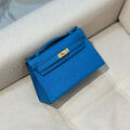 Сумка Hermèskelly 20 Pochette женский кожа синий 137662-2