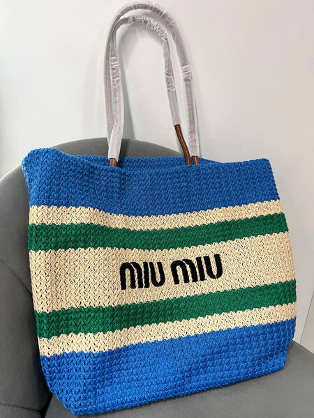 Сумка Miu Miu женский солома бирюзовый 194264