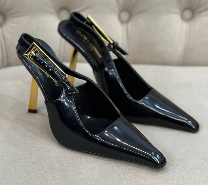 Туфли Saint Laurent женский кожа черный 133993