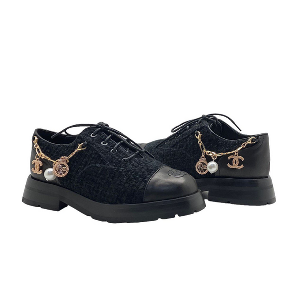 Дерби Chanel женский кожа черный 92513-4