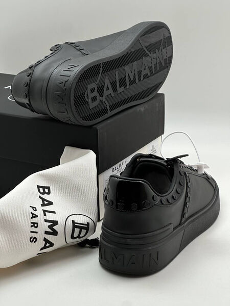 Мужские кеды Balmain мужской кожа черный 131229-4