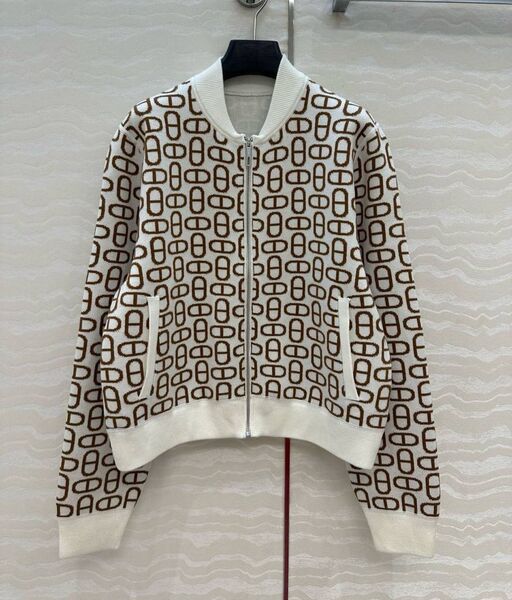 Бомбер Hermès женский бежевый 197919