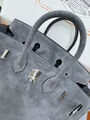 Сумка Hermès Birkin 25 женский замша графитовый 155730-4