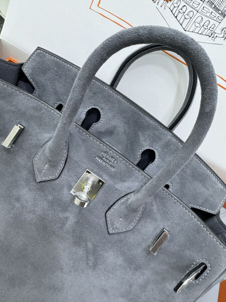 Сумка Hermès Birkin 25 женский замша графитовый 155730-4