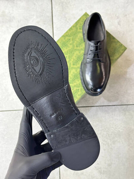 Мужские туфли Gucci мужской кожа черный 171571-6