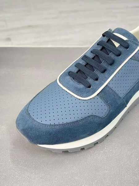 Мужские кроссовки Brunello Cucinelli мужской кожа бирюзовый 131518-6