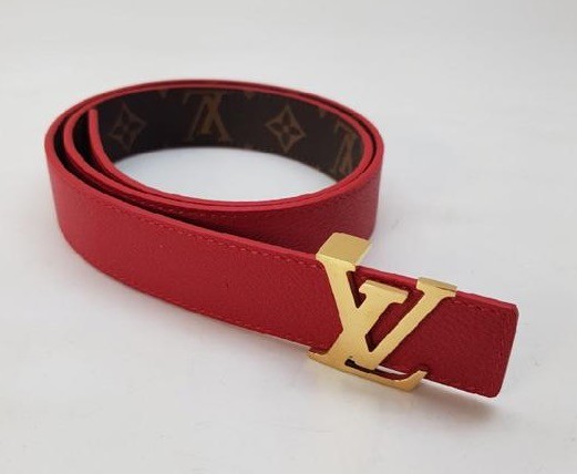 Ремень Louis Vuitton женский кожа бордовый 63699