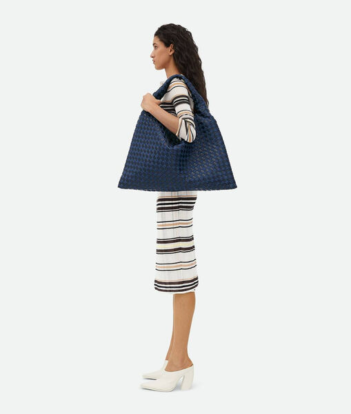 Сумка Bottega Veneta Large Hop женский кожа синий 170355-3