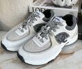 Кроссовки Chanel женский текстиль светло-серый 98249