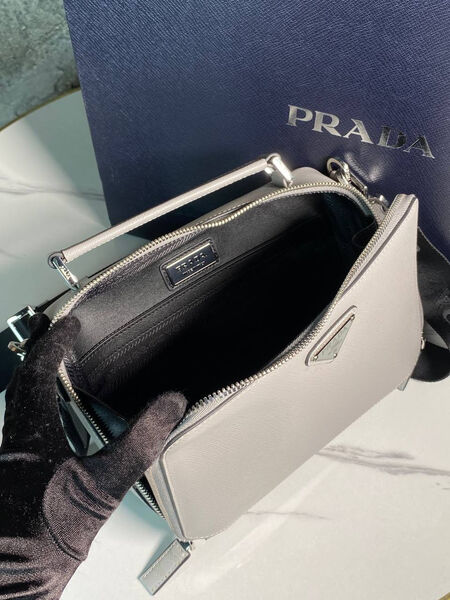 Мужской рюкзак Prada мужской кожа графитовый 167090-9