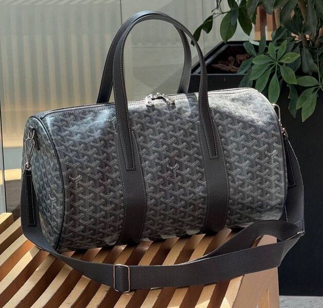 Дорожная сумка Goyard мужской кожа графитовый 196042