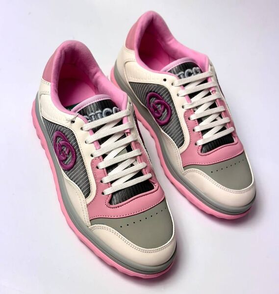 Кеды Gucci женский кожа розовый 136032