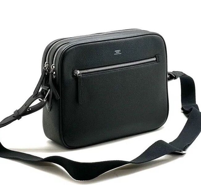 Мужская сумка мессенджер Hermès мужской кожа черный 103967