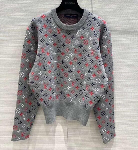Свитер Louis Vuitton женский вязаная ткань графитовый 124482