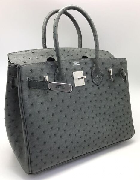 Сумка Hermès Birkin 30 женский кожа графитовый 75296
